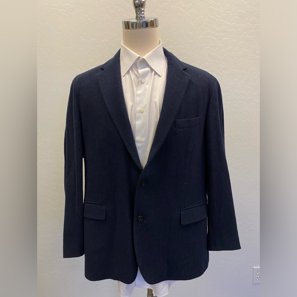 Polo‎ Ralph Lauren Navy Softly Textured Wool Blend Sport Coat 46 R $798